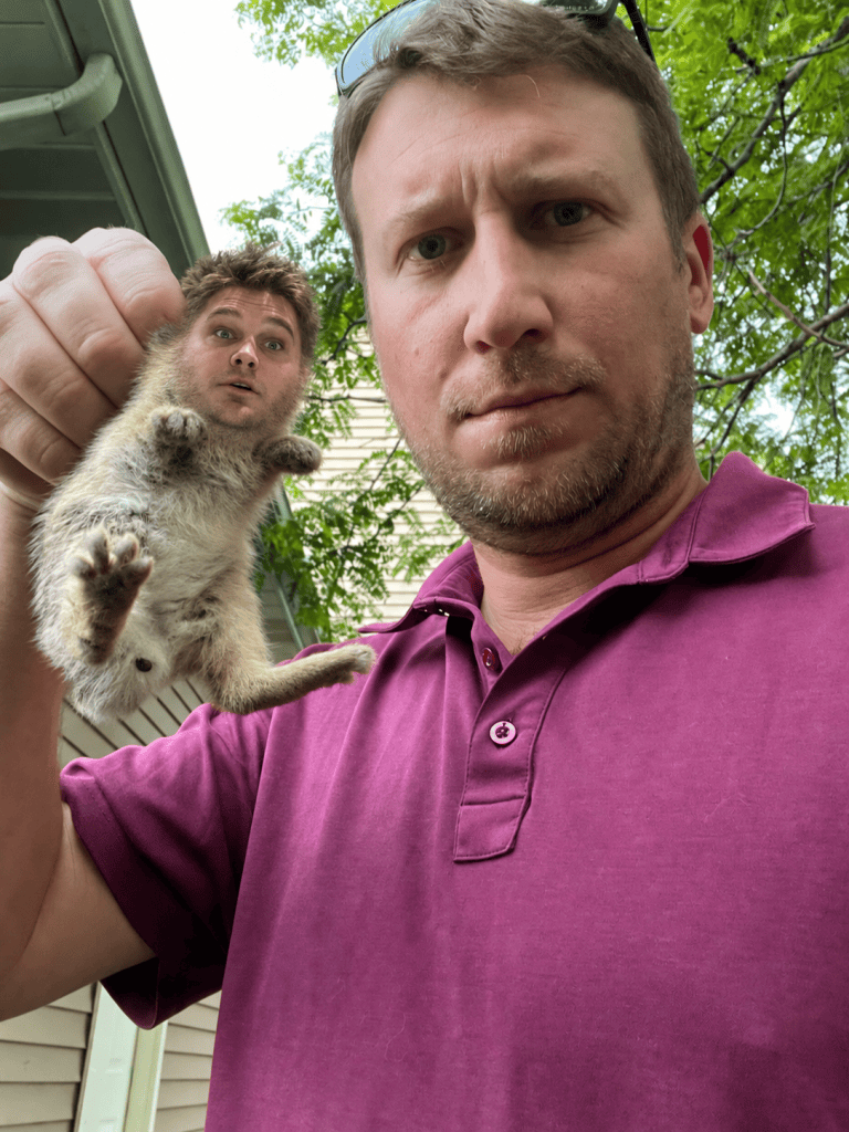 Houle holding wittle Herm — Week 7 Sewer Bowl matchup cover